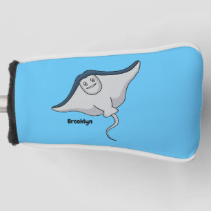Happy stingray fish cartoon illustration golf headcover