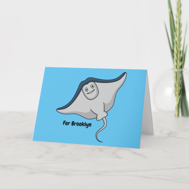 Happy stingray fish cartoon illustration karte (Vorderseite)