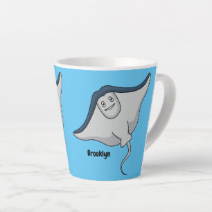 Happy stingray fish cartoon illustration milchtasse