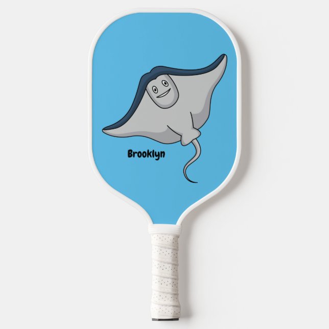 Happy stingray fish cartoon illustration pickleball schläger (Vorderseite)