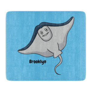 Happy stingray fish cartoon illustration schneidebrett
