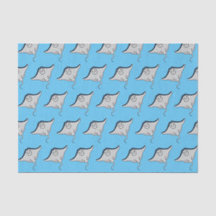 Happy stingray fish cartoon illustration seidenpapier