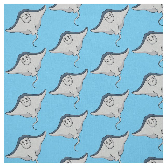 Happy stingray fish cartoon illustration stoff (Muster)