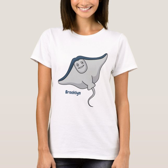 Happy stingray fish cartoon illustration T-Shirt (Vorderseite)