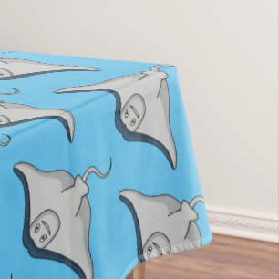 Happy stingray fish cartoon illustration tischdecke
