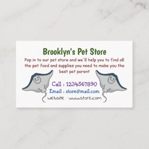 Happy stingray fish cartoon illustration visitenkarte