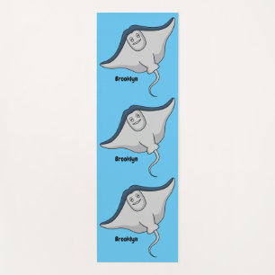 Happy stingray fish cartoon illustration yogamatte