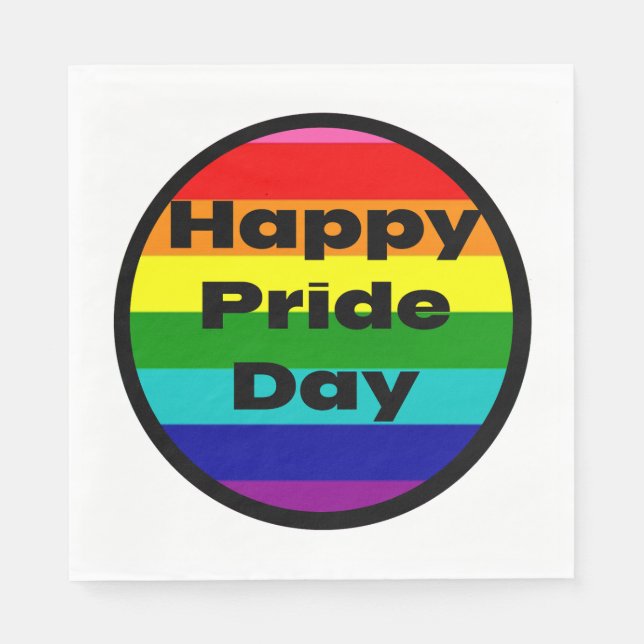 Happy Stolz Tag Gay Regenbogen Party Dekoration Serviette (Vorderseite)