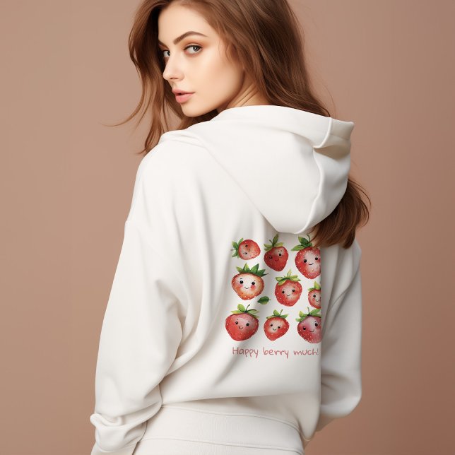Happy Strawberry Hoodie Women | Niedlich Hoodie (Von Creator hochgeladen)