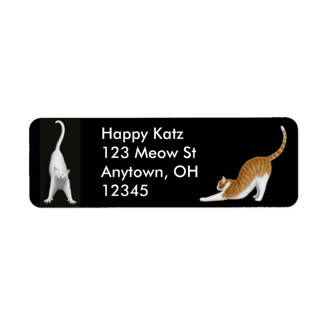 Happy Stretching Cats Label (Vorne)