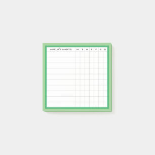 Happy Stripe Collection Habit Tracker in Green Post-it Klebezettel