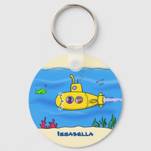 Happy submarine cartoon schlüsselanhänger