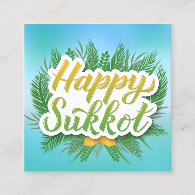 Happy Sukkot Custom Message Telefonnummerkarte (Vorderseite)