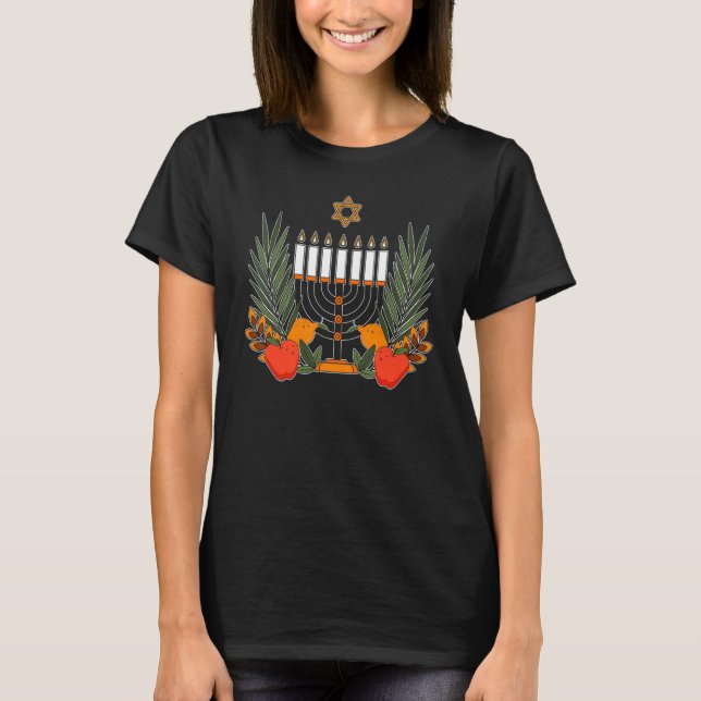 Happy Sukkot Day Lulav Palm Tree Israelite Jewish  T-Shirt (Vorderseite)