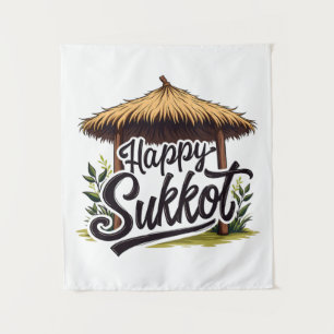 Happy Sukkot Jüdischer Urlaub Hanukkah Wandteppich