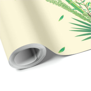 Happy Sukkot Lulav & Etrog Vier Arten Wasserfarbe Geschenkpapier