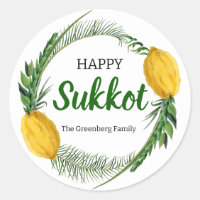 Happy Sukkot Lulav Stickers