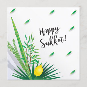 Happy Sukkot Lulav und Etrog Wasserfarbe Einladung