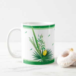 Happy Sukkot Lulav und Etrog Wasserfarbmuster Kaffeetasse