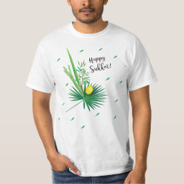 Happy Sukkot Lulav und Etrog Wasserfarbmuster T-Shirt