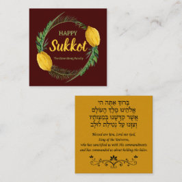 Happy Sukkot mit dem hebräischen Englisch Lulav Se Mitteilungskarte