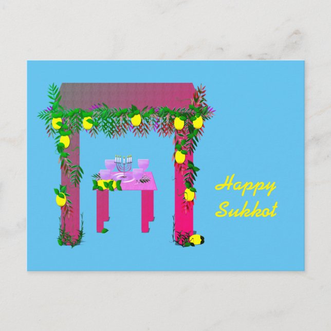Happy Sukkot, Personalisiert Postkarte (Vorderseite)