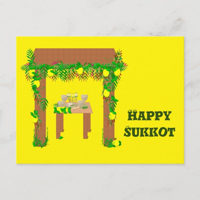 Happy Sukkot, Personalisiert Postkarte (Vorderseite)