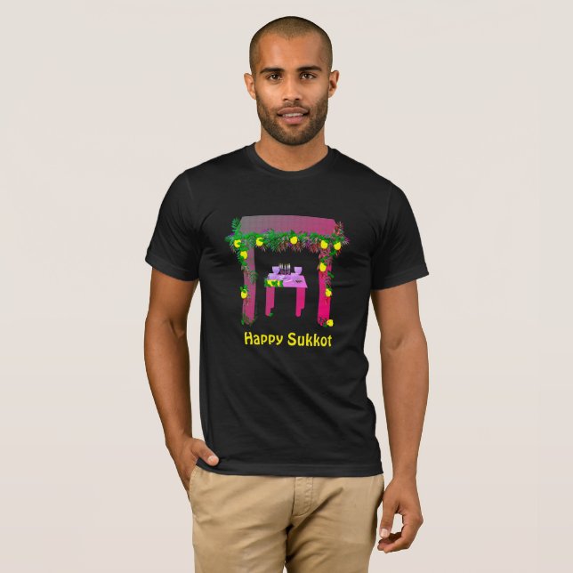 Happy Sukkot, Personalisiert T-Shirt (Vorne ganz)