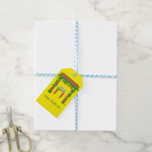 Happy Sukkot, Personalisiertes Champagnerlabel Geschenkanhänger