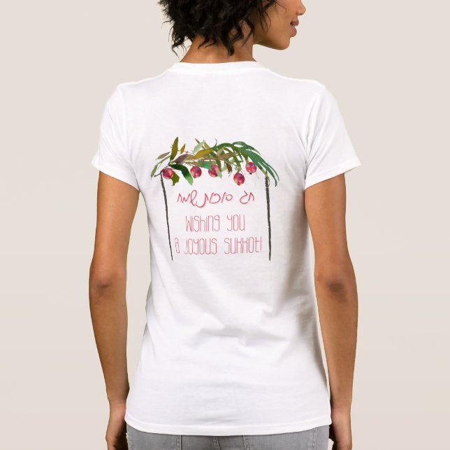 Happy Sukkot | Sukkot Sameach Hebrew T-Shirt (Rückseite)