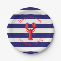 Happy Summer Blue Streifen Red Hummer