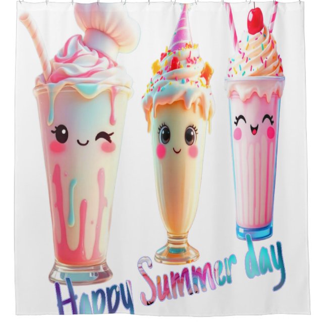 Happy Summer Day Duschvorhang (Vorderseite)