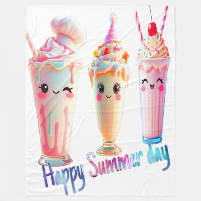 Happy Summer Day Fleecedecke (Vorderseite)