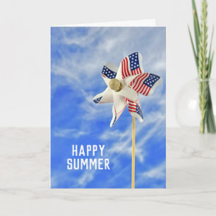 Happy Summer Flag Pinwheel Karte