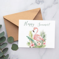 Happy Summer flamingo tropische Blume