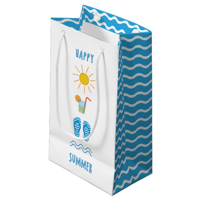 Happy Summer Gift Bag Kleine Geschenktüte (Vorderseite Schrägansicht)