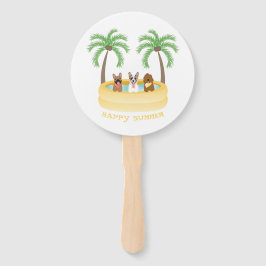 Happy Summer Hogs Schwimmbad Fächer