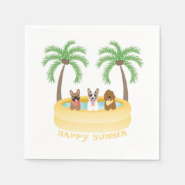 Happy Summer Hogs Schwimmbad Serviette