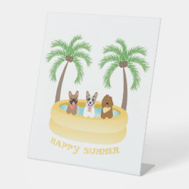 Happy Summer Hogs Schwimmbad Sockelschild