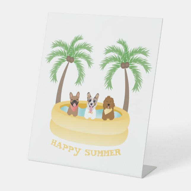 Happy Summer Hogs Schwimmbad Sockelschild (Vorderseite)