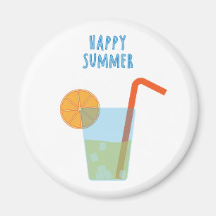Happy Summer Magnet mit Cocktail