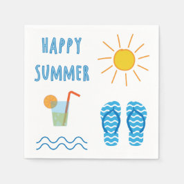 Happy Summer Paper Napkin Serviette