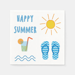 Happy Summer Paper Napkin Serviette