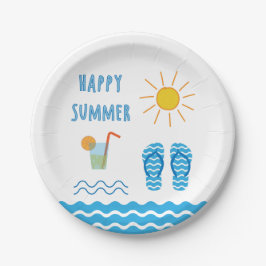Happy Summer Paper Plate Pappteller