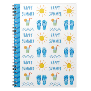 Happy Summer Pattern Foto Notebook Notizblock