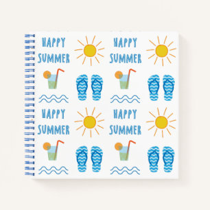 Happy Summer Pattern Notebook Notizbuch