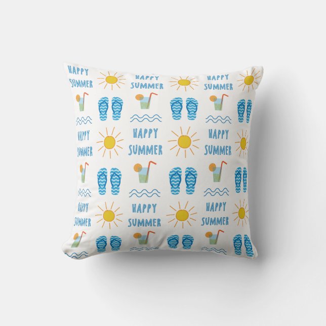 Happy Summer Pattern Pillow Kissen (Vorderseite)