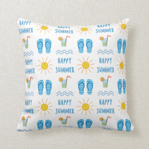 Happy Summer Pattern Pillow Kissen