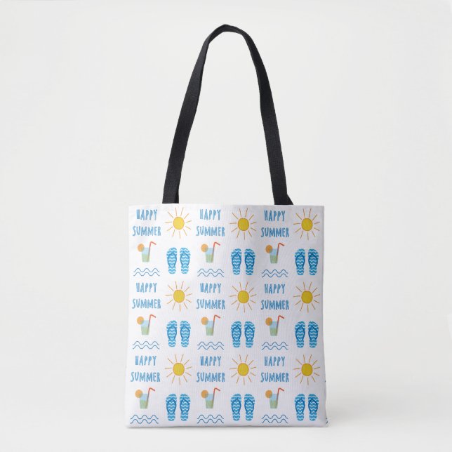 Happy Summer Pattern Tote Bag (Vorderseite)