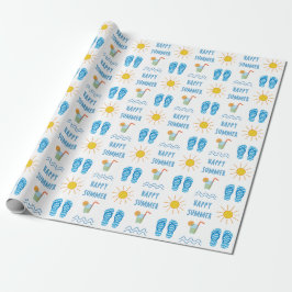 Happy Summer Pattern Wrapping Paper Geschenkpapier